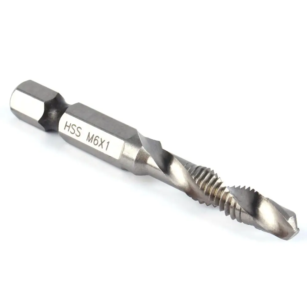 M6 HSS 1/4 "шестигранный хвостовик Сверла Метрическая кран с винтовой резьбой