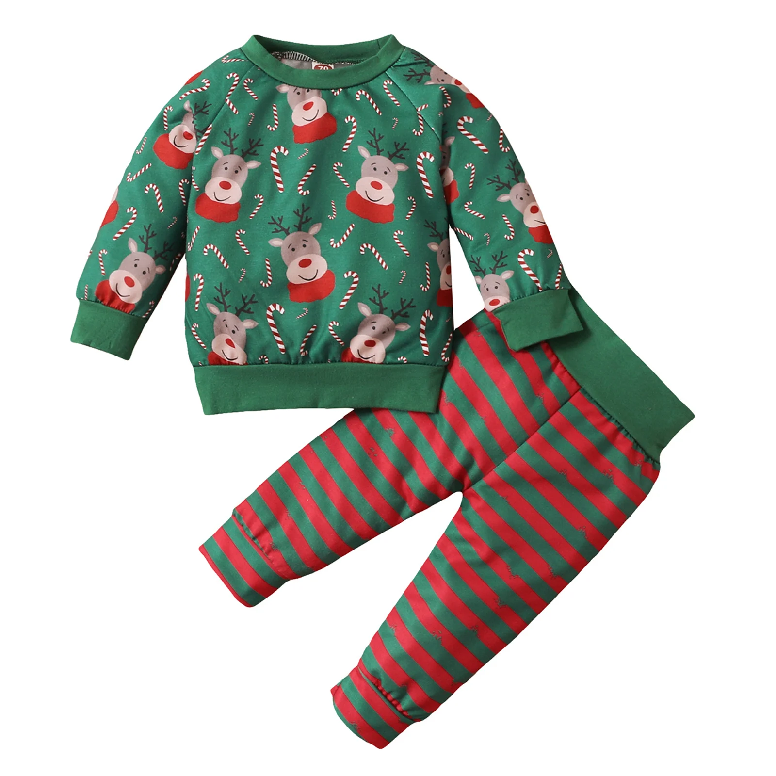 Baby Boys 2Pcs Christmas Outfits Long Sleeve Crew Neck Reindeer Tops + Striped Pants Clothing Set Xmas Party Wear 
Baby Boys 2Pcs Christmas Outfits Long Sleeve Crew Neck Reindeer Tops + Striped Pants Clothing Set Xmas Party Wear