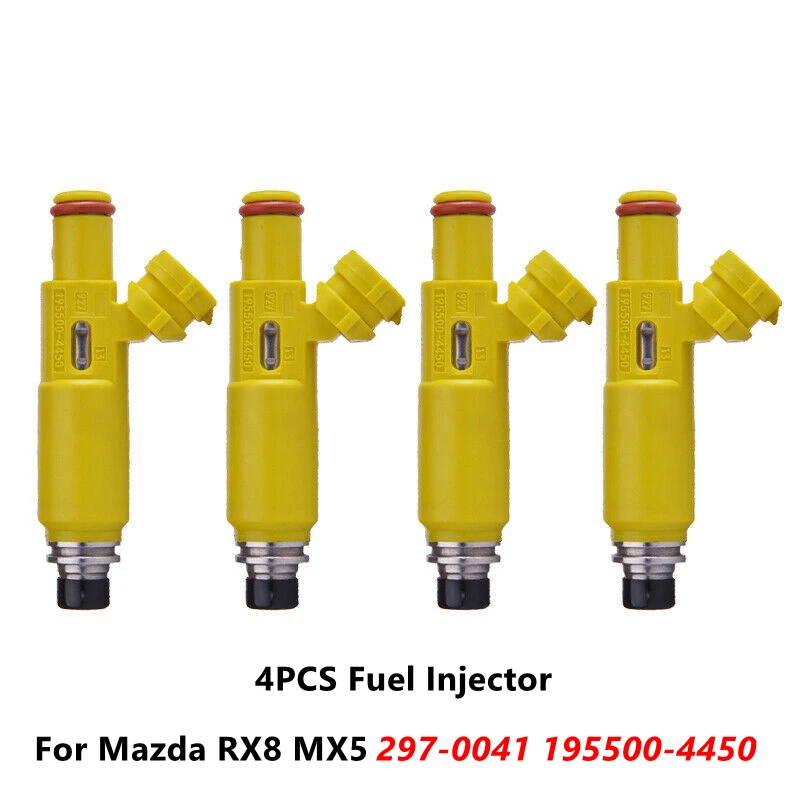 

4PCS Fuel Injector High Performance For Mazda RX8 MX5 297-0041 2970041 195500-4450 1955004450