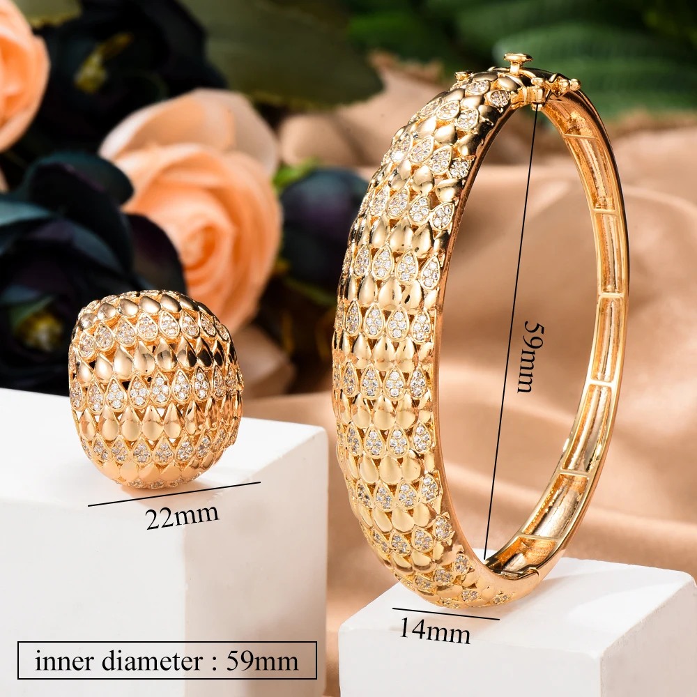 missvikki High Quality Trendy Classical gold Bangle Ring Jewelry Set For Girl Gift Bridal Wedding Women Girl Party Accessories
missvikki High Quality Trendy Classical gold Bangle Ring Jewelry Set For Girl Gift Bridal Wedding Women Girl Party Accessories