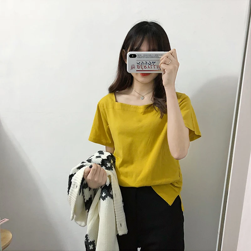 Tops Casual Square Collar Tees Solid Short Shoulder Pads Silhouette Sleeveless T Shirt DM001
Tops Casual Square Collar Tees Solid Short Shoulder Pads Silhouette Sleeveless T Shirt DM001