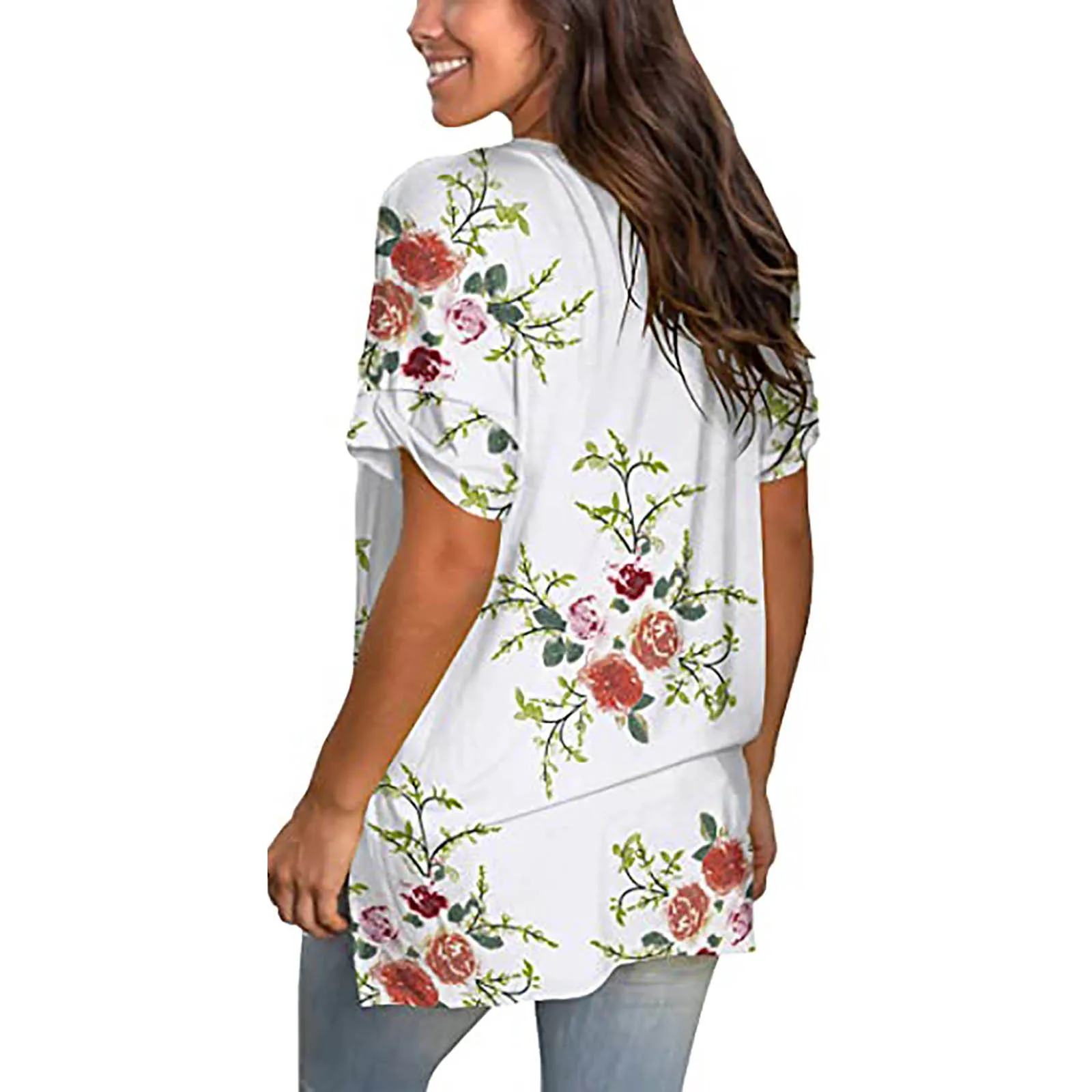 40# Bohemian Floral Print Blouses And Shirts Summer Elegant V-Neck Summer Short Sleeve Blouses Casual Top Blouse Women Shirt
40# Bohemian Floral Print Blouses And Shirts Summer Elegant V-Neck Summer Short Sleeve Blouses Casual Top Blouse Women Shirt