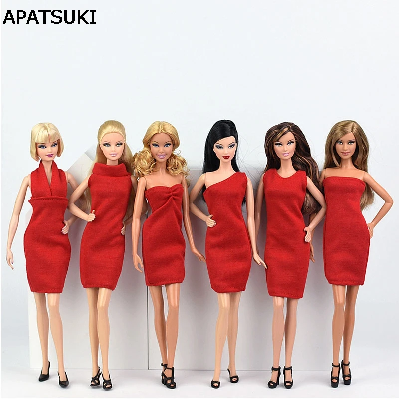 6pcs/lot Mixes Style Red Dresses for Barbie Doll Clothes Evening Party Wears Vestidoes Short Dress for 1/6 BJD Dolls Accessories
6pcs/lot Mixes Style Red Dresses for Barbie Doll Clothes Evening Party Wears Vestidoes Short Dress for 1/6 BJD Dolls Accessories