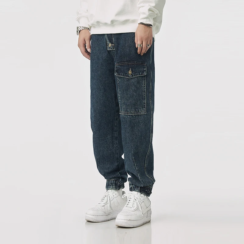 Street Fashion Men Jeans Retro Blue Loose Fit Big Pocket Casual Denim Cargo Pants Vintage Designer Hip Hop Jeans Men Joggers
Street Fashion Men Jeans Retro Blue Loose Fit Big Pocket Casual Denim Cargo Pants Vintage Designer Hip Hop Jeans Men Joggers