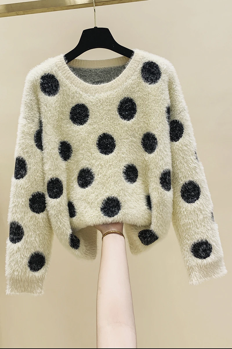 2020 Autumn and Winter Thick Polka Dot Mink Velvet Sweater Women Loose Wear Korean Pullover Knitting Shirt Top Basic Sweaters
2020 Autumn and Winter Thick Polka Dot Mink Velvet Sweater Women Loose Wear Korean Pullover Knitting Shirt Top Basic Sweaters