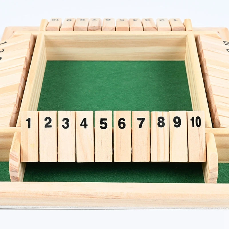 Shut the Box Dice Board Game Board Game in French,4 Sided 10 Number Wooden Flaps & Dices Game Set for 4 People Pub
Shut the Box Dice Board Game Board Game in French,4 Sided 10 Number Wooden Flaps & Dices Game Set for 4 People Pub