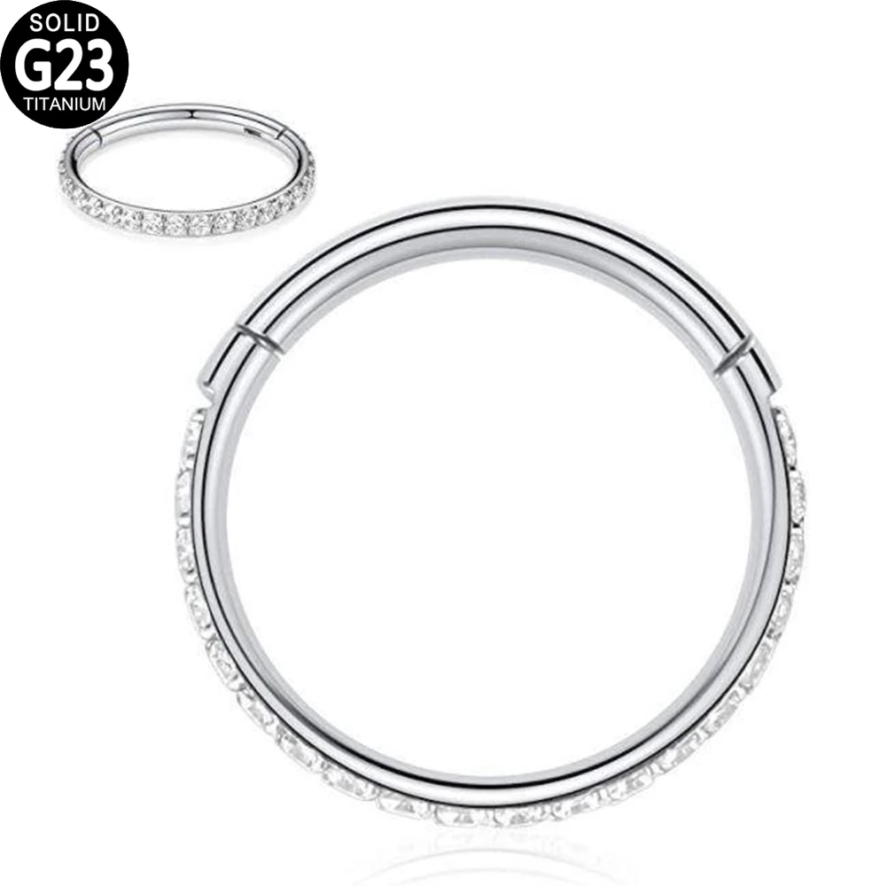 G23 Titanium Zircon Hinged Segment Ring Tragus Piercing Earring Helix Lip Septum Clicker Hoop Nose Rings Jewelry for Women
G23 Titanium Zircon Hinged Segment Ring Tragus Piercing Earring Helix Lip Septum Clicker Hoop Nose Rings Jewelry for Women