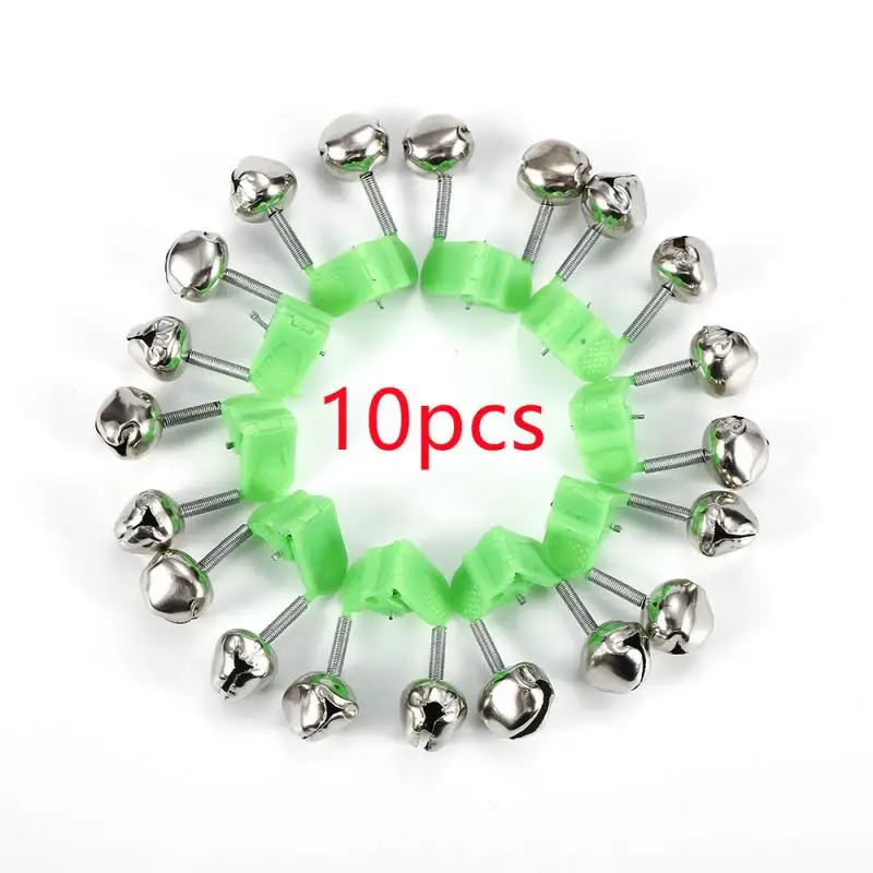 10Pcs/Set Fishing Bells Bite Alarms Outdoor Night Carp 2 Rod Tip Clips Warning Tackle Tool Accessories | Спорт и развлечения