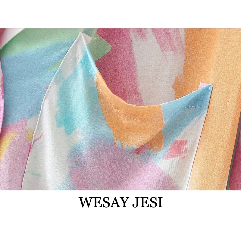 WESAY JESI Womens Clothing Za Blouses Fashion Casual Notched Blouse Single Breasted Long Sleeve Tie Dye Print Button Color Top
WESAY JESI Womens Clothing Za Blouses Fashion Casual Notched Blouse Single Breasted Long Sleeve Tie Dye Print Button Color Top