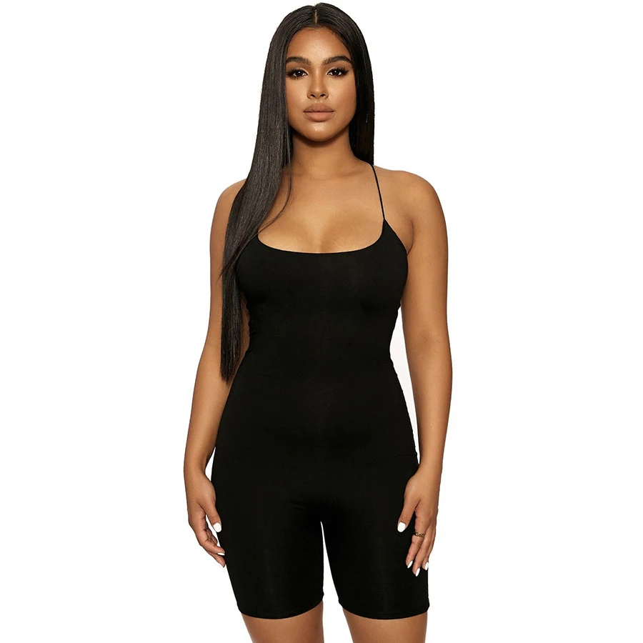 Summer new sexy casual fashion women's wear black elastic sports tight suspenders conjoined shorts
Summer new sexy casual fashion women's wear black elastic sports tight suspenders conjoined shorts