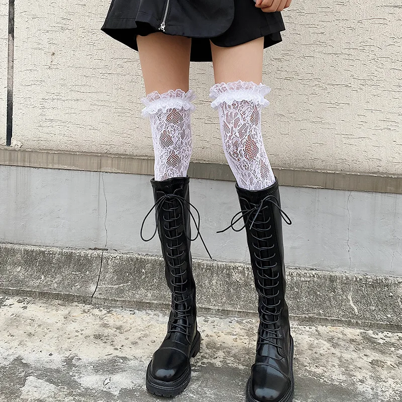 Lolita Women's White Fishnet Stockings Ruffle Lace Hollow Tulle Socks Kawaii Sexy Thin Velvet For Girl Japanese Style
Lolita Women's White Fishnet Stockings Ruffle Lace Hollow Tulle Socks Kawaii Sexy Thin Velvet For Girl Japanese Style