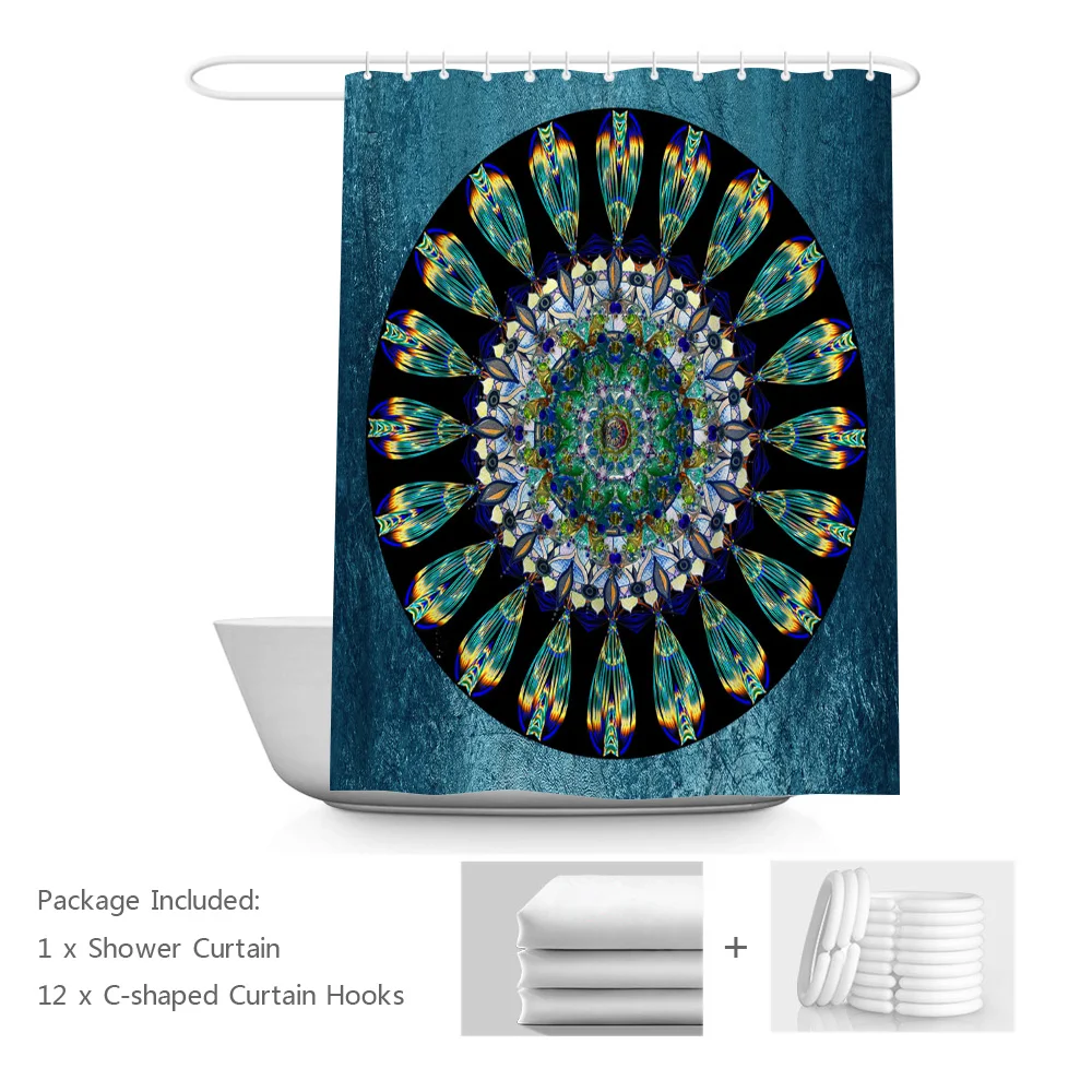 Mandala Flower Shower Curtain Bohemian Style Bath Curtain Teal Blue Bathroom Decor Indian Boho Style Polyester Curtain Set
Mandala Flower Shower Curtain Bohemian Style Bath Curtain Teal Blue Bathroom Decor Indian Boho Style Polyester Curtain Set