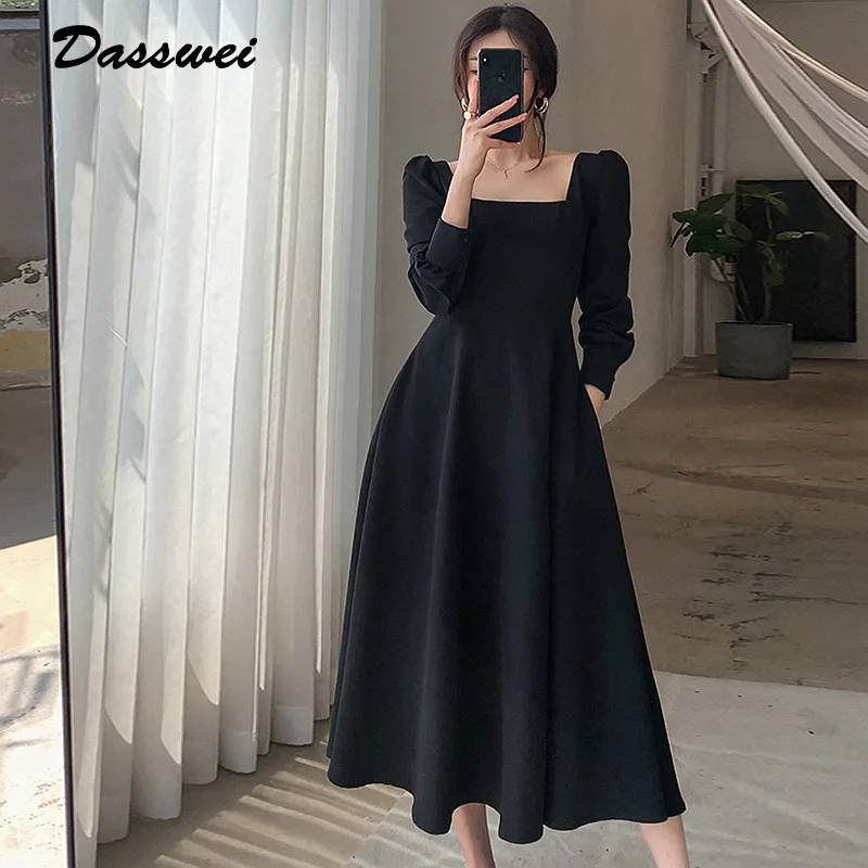 DASSWEI Fashion Vintange Long Dress For Women 2021 Autumn Square Collar Puff Sleeve Party Dresses Female Solid Elegant vestidos
DASSWEI Fashion Vintange Long Dress For Women 2021 Autumn Square Collar Puff Sleeve Party Dresses Female Solid Elegant vestidos