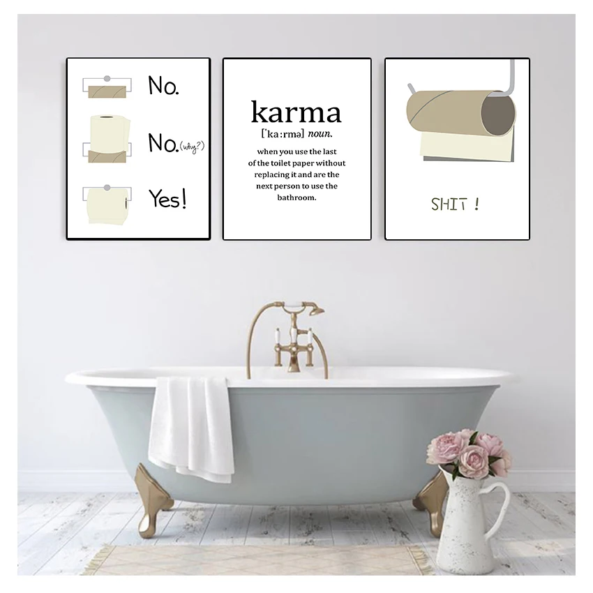 Karma Wall Art Canvas Painting Nordic Posters And Prints Wall Pictures For Bathroom Washroom Decor Toilet Paper Funny Shit Quote
Karma Wall Art Canvas Painting Nordic Posters And Prints Wall Pictures For Bathroom Washroom Decor Toilet Paper Funny Shit Quote