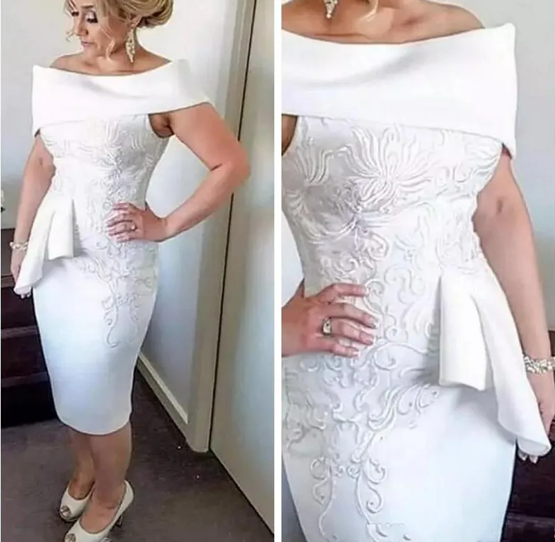White Bateau Mother Of The Bride Dresses 2021 Lace Appliques Sheath Prom Party Gowns Short Satin Custom Vestidos De Feast
White Bateau Mother Of The Bride Dresses 2021 Lace Appliques Sheath Prom Party Gowns Short Satin Custom Vestidos De Feast