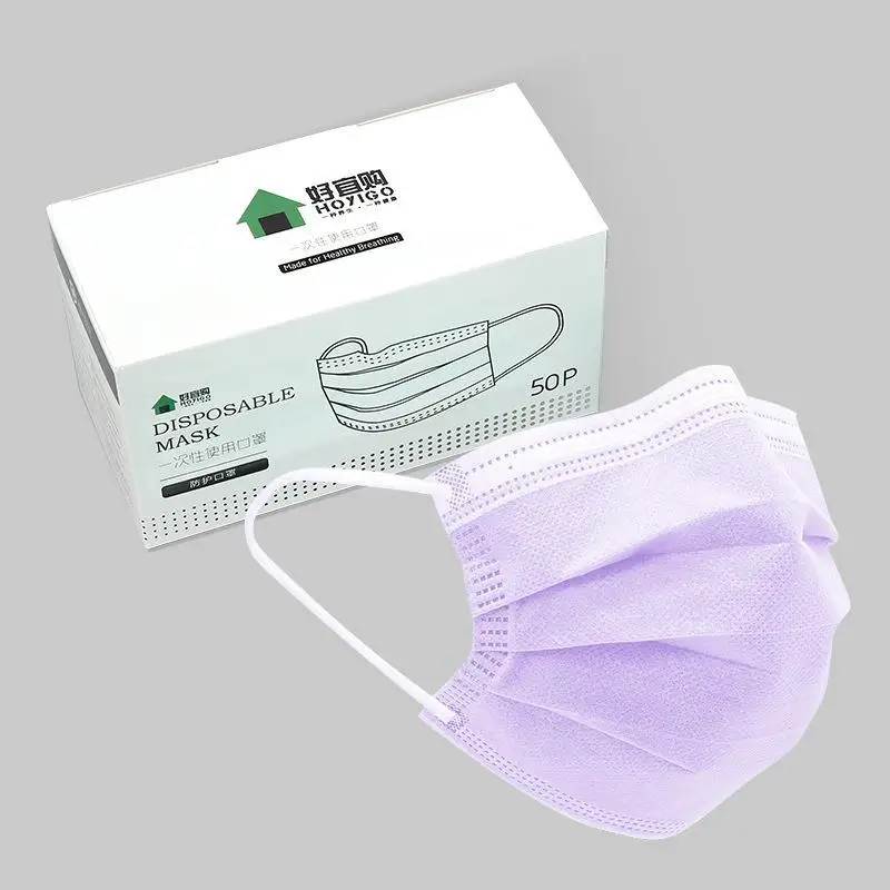 50 pcs Purple Mask Disposable Three-layer Non-woven Fabric Civil Anti Dust And Anti Saliva Mask Adult Mask
50 pcs Purple Mask Disposable Three-layer Non-woven Fabric Civil Anti Dust And Anti Saliva Mask Adult Mask