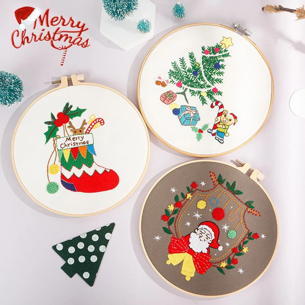Christmas Embroidery Set DIY Material Bag Cross Stitch Kit Beginner Embroidery Thick Brass Needle Wool Felt Craft Poking Tools
Christmas Embroidery Set DIY Material Bag Cross Stitch Kit Beginner Embroidery Thick Brass Needle Wool Felt Craft Poking Tools