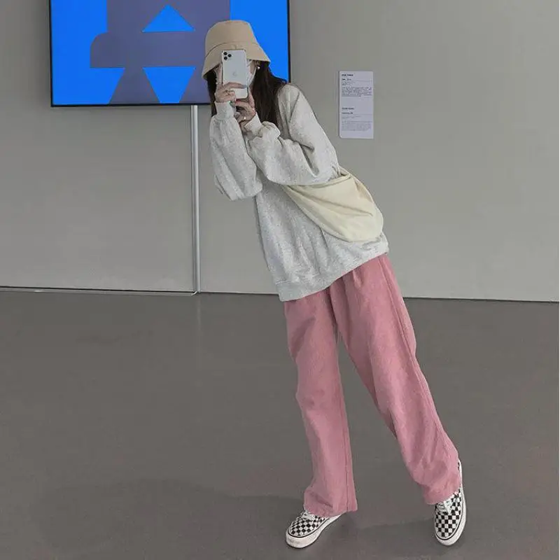 Ladies Corduroy Wide-leg Casual Pants Spring And Autumn 2021 New Loose High-waist Pink Straight-leg Pants All-match Pants
Ladies Corduroy Wide-leg Casual Pants Spring And Autumn 2021 New Loose High-waist Pink Straight-leg Pants All-match Pants