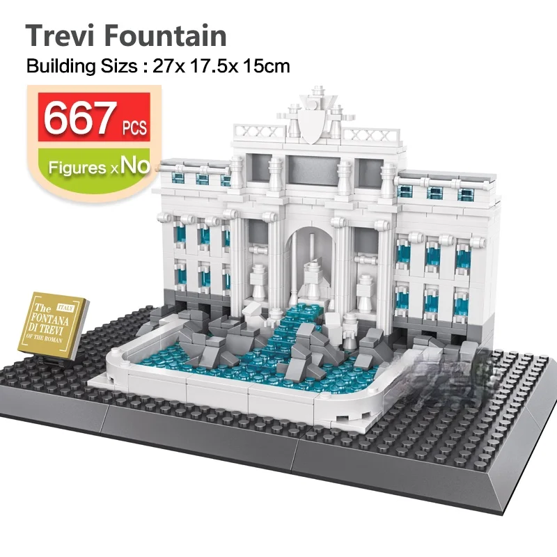 City Street MOC Creative Architecture Italy Roman Colosseum Trevi Fountain Leaning Tower Of Pisa Model Building Blocks Toy Gift
City Street MOC Creative Architecture Italy Roman Colosseum Trevi Fountain Leaning Tower Of Pisa Model Building Blocks Toy Gift