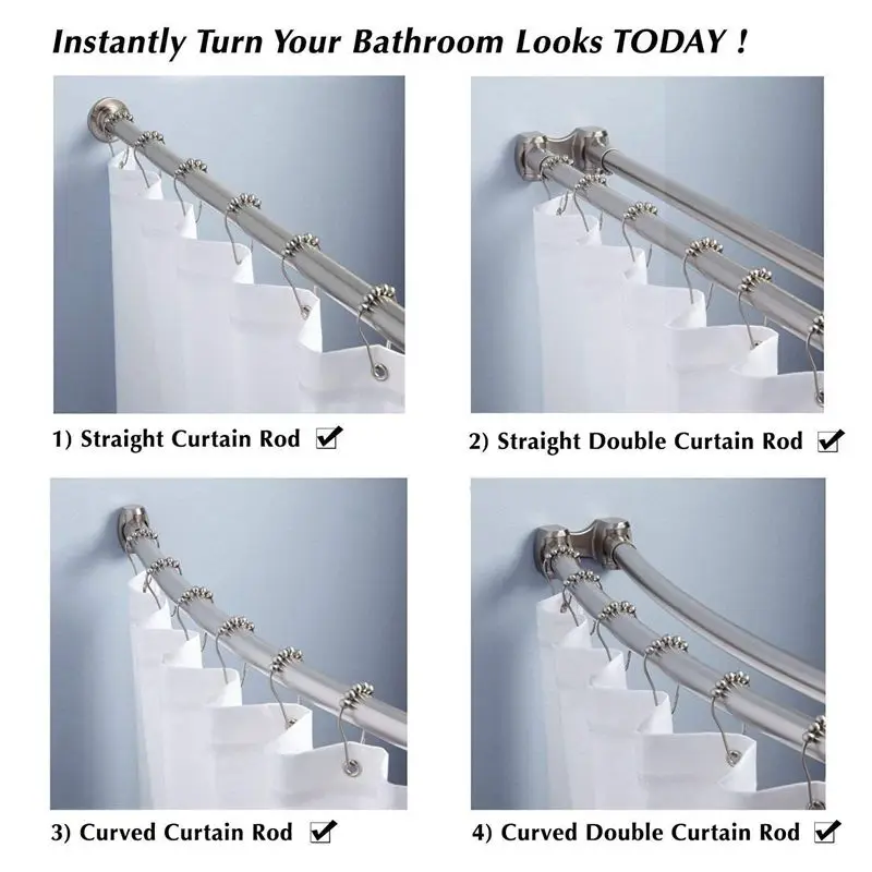 Easy Install Rustproof Shower Curtain Hooks Frictionless Stainless Steel - Easy Glide Shower Rings for Shower Curtains Rods Poli
Easy Install Rustproof Shower Curtain Hooks Frictionless Stainless Steel - Easy Glide Shower Rings for Shower Curtains Rods Poli