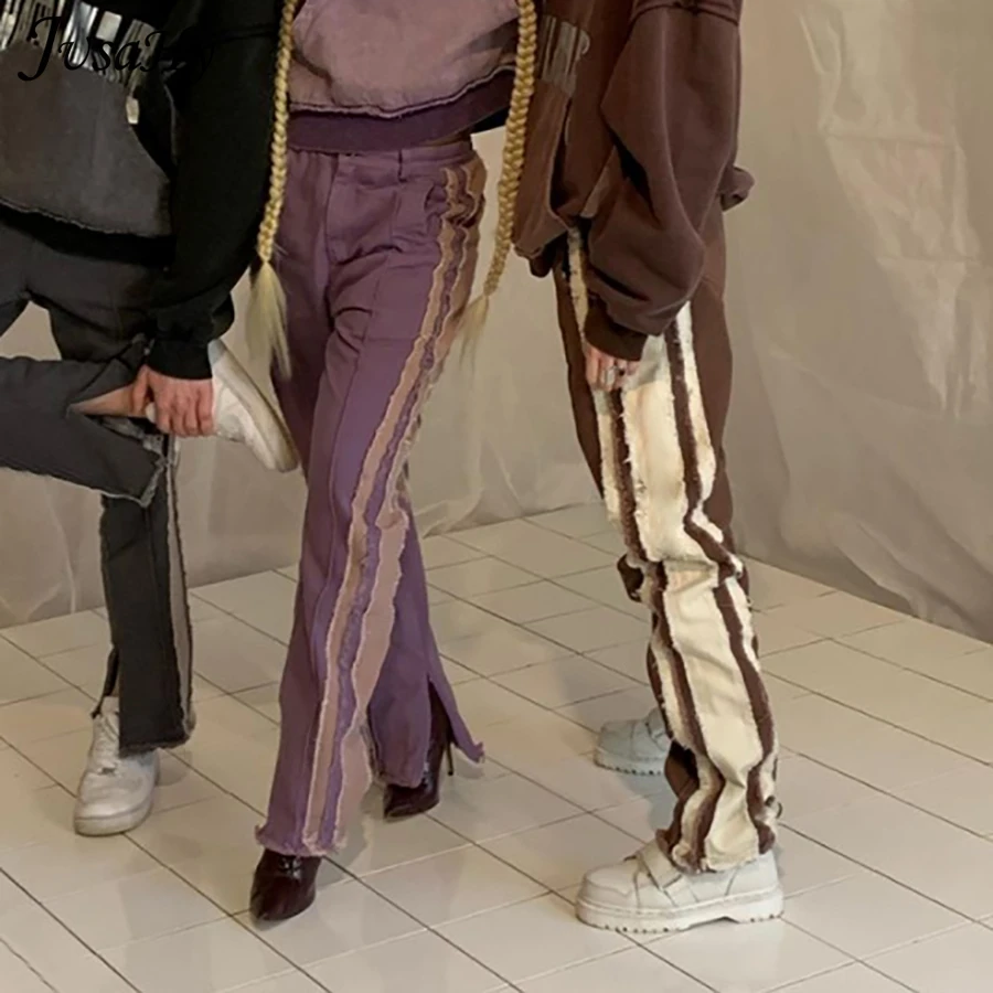 JusaHy Hip-hop Punk Style Patchwork Spliced Color Summer Women Street Casual Wear High Waist Pants Female Straight-leg Pant New
JusaHy Hip-hop Punk Style Patchwork Spliced Color Summer Women Street Casual Wear High Waist Pants Female Straight-leg Pant New
