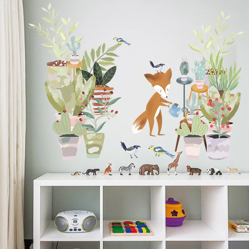 Potted Plants Wall Stickers Cartoon Fox Wall Decoration Kids Room Home Decor Bedroom Living Room Corridor Porch Decor Art
Potted Plants Wall Stickers Cartoon Fox Wall Decoration Kids Room Home Decor Bedroom Living Room Corridor Porch Decor Art