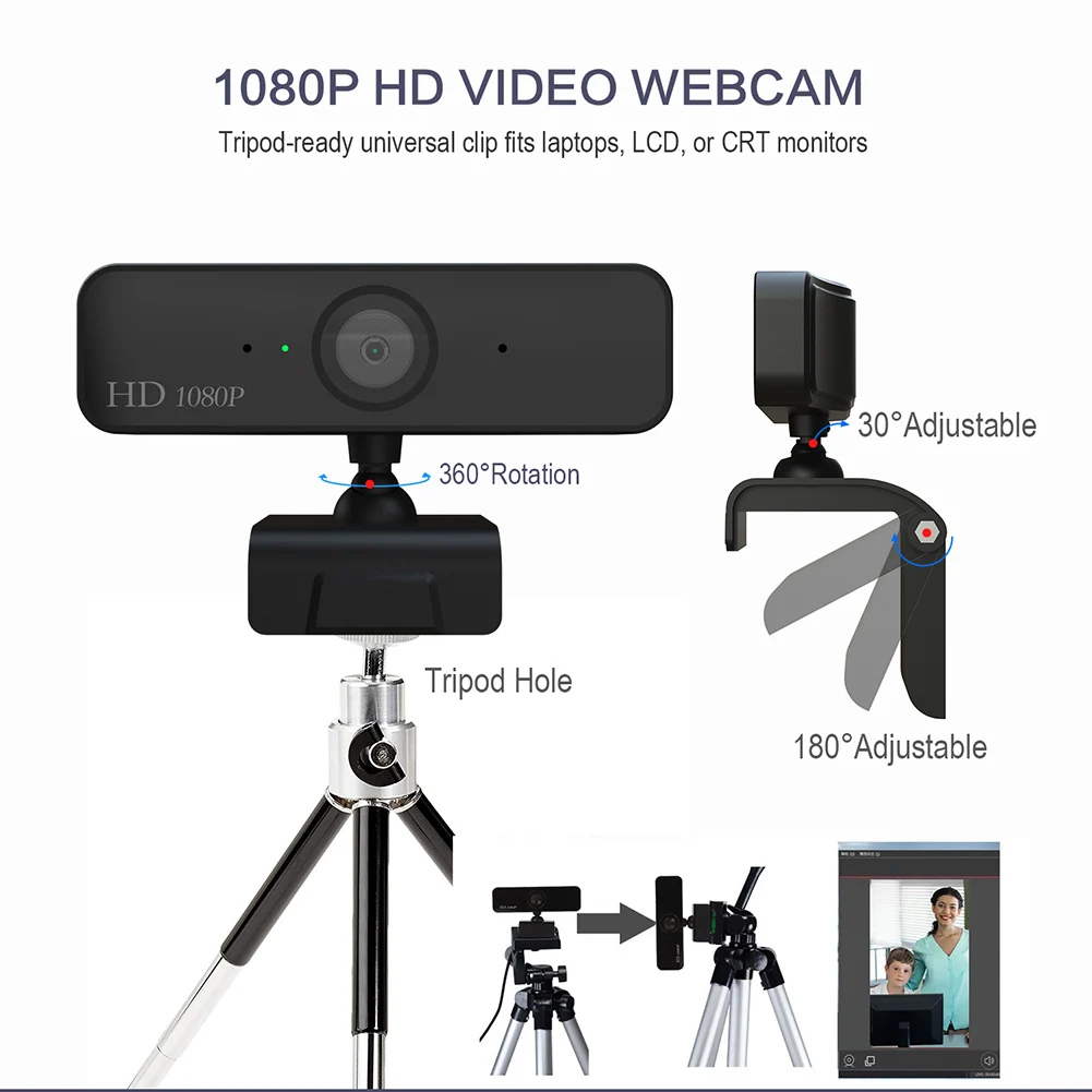 1080P Webcam with Microphone Full HD Video Web Cam Computer Peripheral USB Web Camera for Youtube PC Laptop Live Video
1080P Webcam with Microphone Full HD Video Web Cam Computer Peripheral USB Web Camera for Youtube PC Laptop Live Video