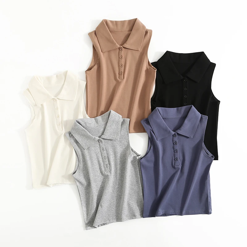 Vintage turn-down collar tank top women Summer white crop tops for women fashion button up sexy tops women polo shirt sleeveless
Vintage turn-down collar tank top women Summer white crop tops for women fashion button up sexy tops women polo shirt sleeveless