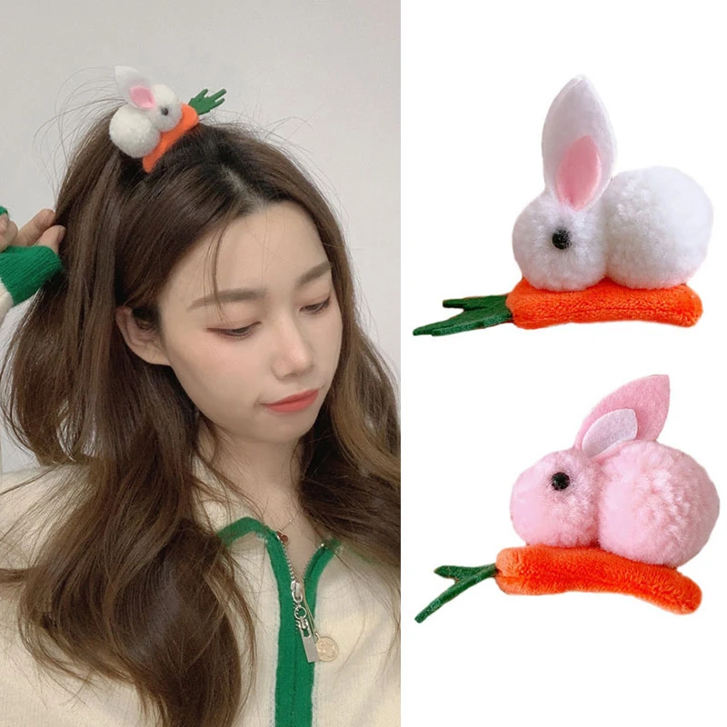 Cartoon Cute Bunny Hairpin Three-dimensional Plush Clip Three-dimensional Fur Pom Rabbit Clip Sweet Ladies Hair Accessories
Cartoon Cute Bunny Hairpin Three-dimensional Plush Clip Three-dimensional Fur Pom Rabbit Clip Sweet Ladies Hair Accessories