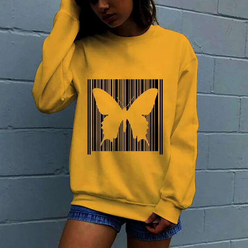Women Hoodie Butterfly Stripes Printed Hoodies Women Fleece Long Sleeve O Neck Loose Sweatshirt Girls Pullovers Winter
Women Hoodie Butterfly Stripes Printed Hoodies Women Fleece Long Sleeve O Neck Loose Sweatshirt Girls Pullovers Winter