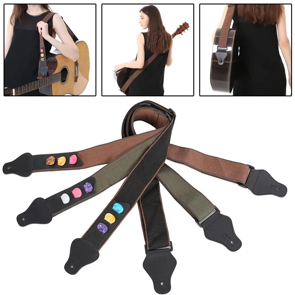 Adjustable Acoustic Electric Guitar Bass Shoulder Strap Belt with 3 Plectrums Guitar Bass Shoulder Strap Belt Shoulder Strap Bel
Adjustable Acoustic Electric Guitar Bass Shoulder Strap Belt with 3 Plectrums Guitar Bass Shoulder Strap Belt Shoulder Strap Bel