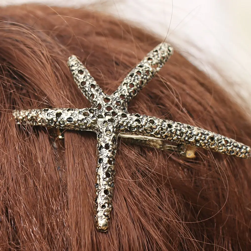 2020 Vintage Metal Women Beach Coral Starfish spring clip Hair Clip Barrette Hairpin Hair Styling Accessories Hair Decoration
2020 Vintage Metal Women Beach Coral Starfish spring clip Hair Clip Barrette Hairpin Hair Styling Accessories Hair Decoration