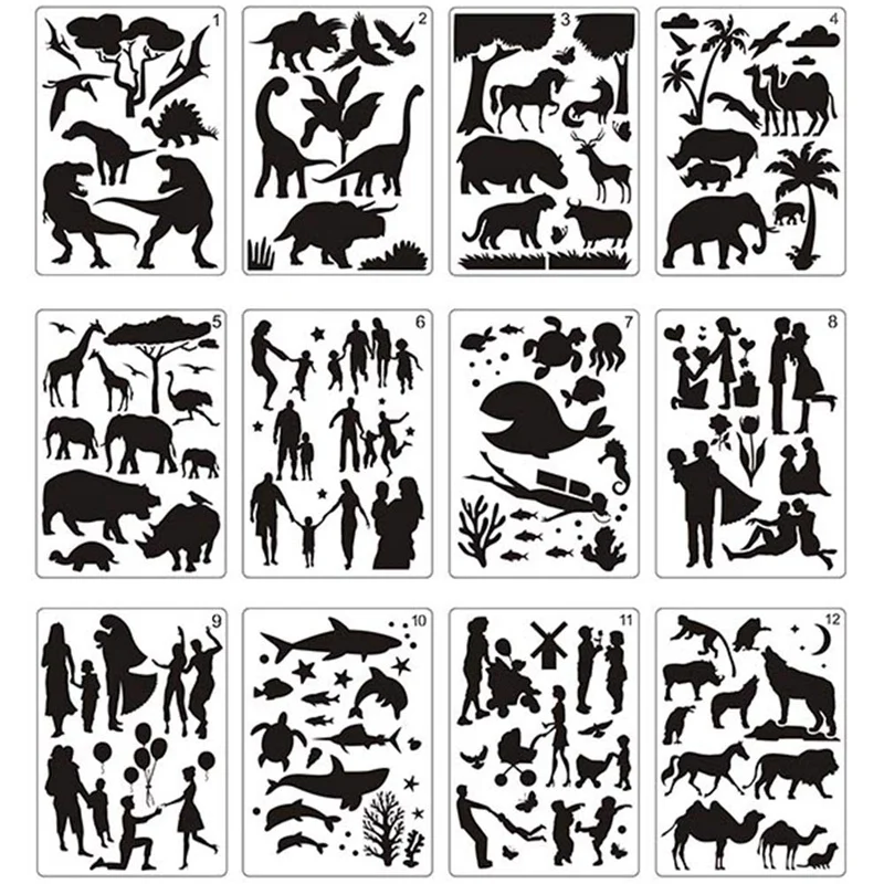 12Pcs Mandala Painting Templates Perfect Animal Drawing Stencils Hollow Board for DIY Painting Art
12Pcs Mandala Painting Templates Perfect Animal Drawing Stencils Hollow Board for DIY Painting Art