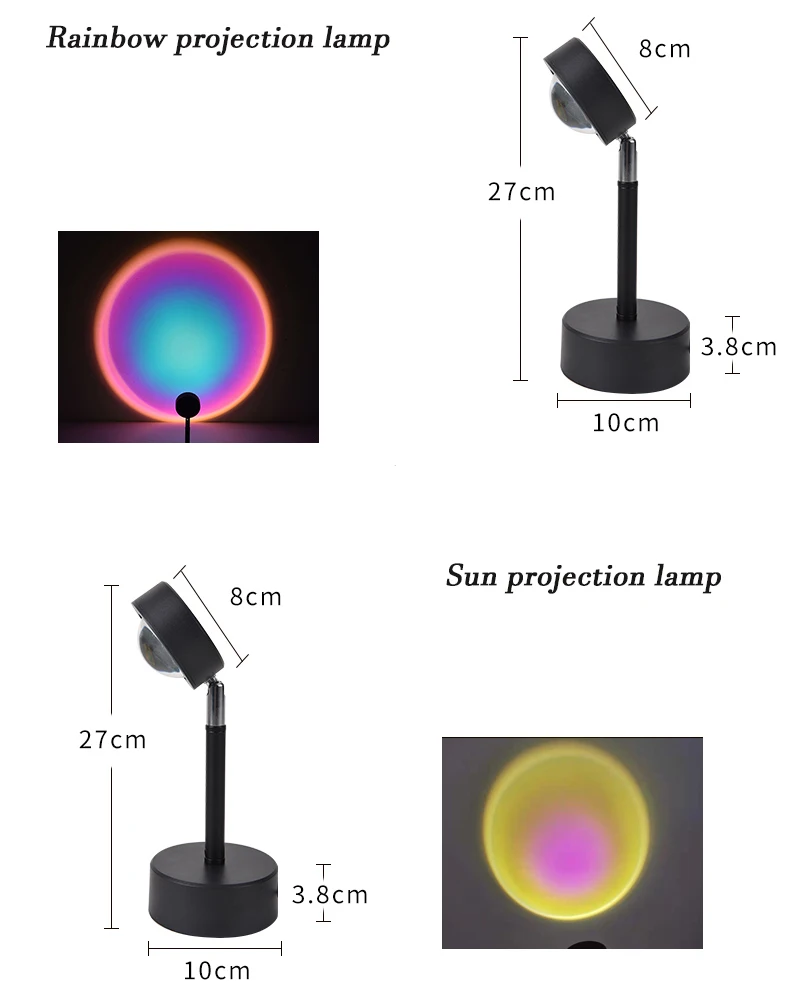 Rainbow Sunset Projector Lamp Atmosphere Led Night Light for Home Bedroom Coffe shop Background Wall Decoration USB Table Lamp
Rainbow Sunset Projector Lamp Atmosphere Led Night Light for Home Bedroom Coffe shop Background Wall Decoration USB Table Lamp
