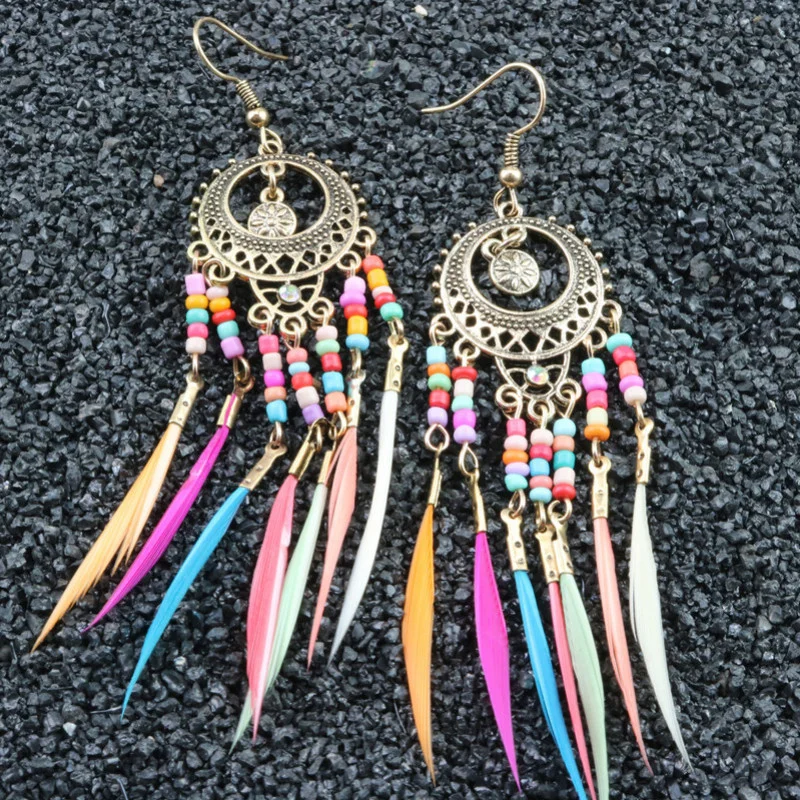 Vintage Feather Tassel Earrings 2021 Trend Bohemian for Women Earring Jewelry
Vintage Feather Tassel Earrings 2021 Trend Bohemian for Women Earring Jewelry