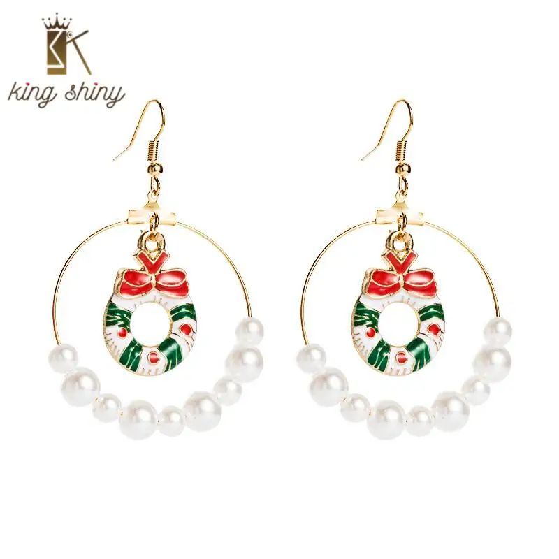 Elegant Christmas Dropping Oil Anchor Dangle Earrings Vintage Simulated Pearl Big Circle Drop Earrings Christmas Gifts for Girls
Elegant Christmas Dropping Oil Anchor Dangle Earrings Vintage Simulated Pearl Big Circle Drop Earrings Christmas Gifts for Girls