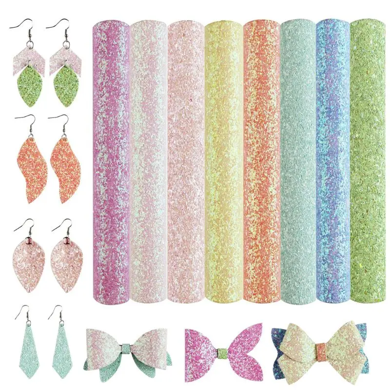 8Pcs Glitter Sequins Fabrics Leather Sheet Earrings Hair Bows Clips DIY Crafts X5QE
8Pcs Glitter Sequins Fabrics Leather Sheet Earrings Hair Bows Clips DIY Crafts X5QE