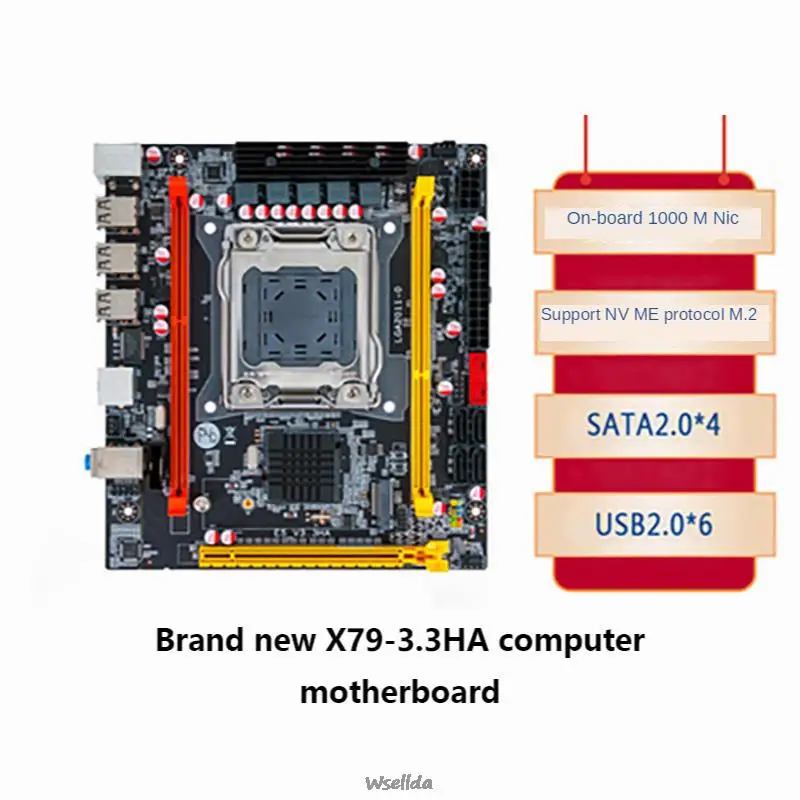 New X79-3.3HA computer motherboard 2011 pin supports DDR3 server ECC memory E5-2670 kit x99 Xeon e5 2620 v3 kit ryzen placa mae
New X79-3.3HA computer motherboard 2011 pin supports DDR3 server ECC memory E5-2670 kit x99 Xeon e5 2620 v3 kit ryzen placa mae