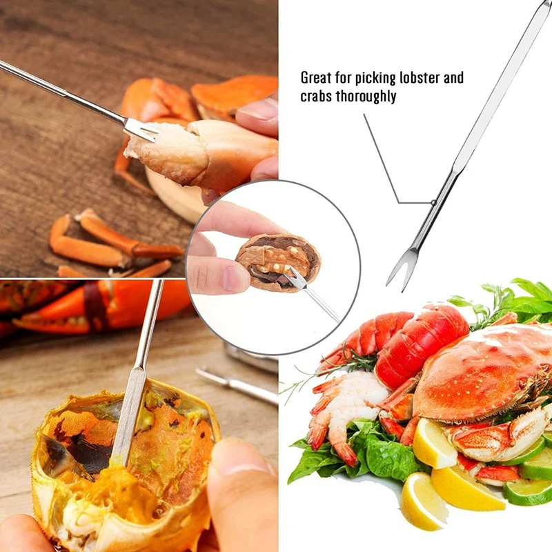 12 Piece Seafood Tool Kit Stainless Steel Crab Leg Cracker and Forks Nut Cracker Set Shellfish Sheller
12 Piece Seafood Tool Kit Stainless Steel Crab Leg Cracker and Forks Nut Cracker Set Shellfish Sheller