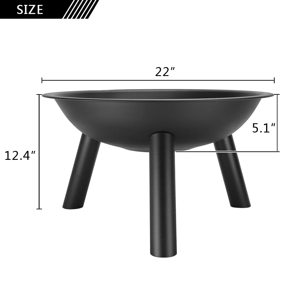 Backyard Poolside Portable Wood Burning Fire Pit Curved Foot Brazier Decoration 100% Iron Black Courtyard Metal Fire Bowl
Backyard Poolside Portable Wood Burning Fire Pit Curved Foot Brazier Decoration 100% Iron Black Courtyard Metal Fire Bowl