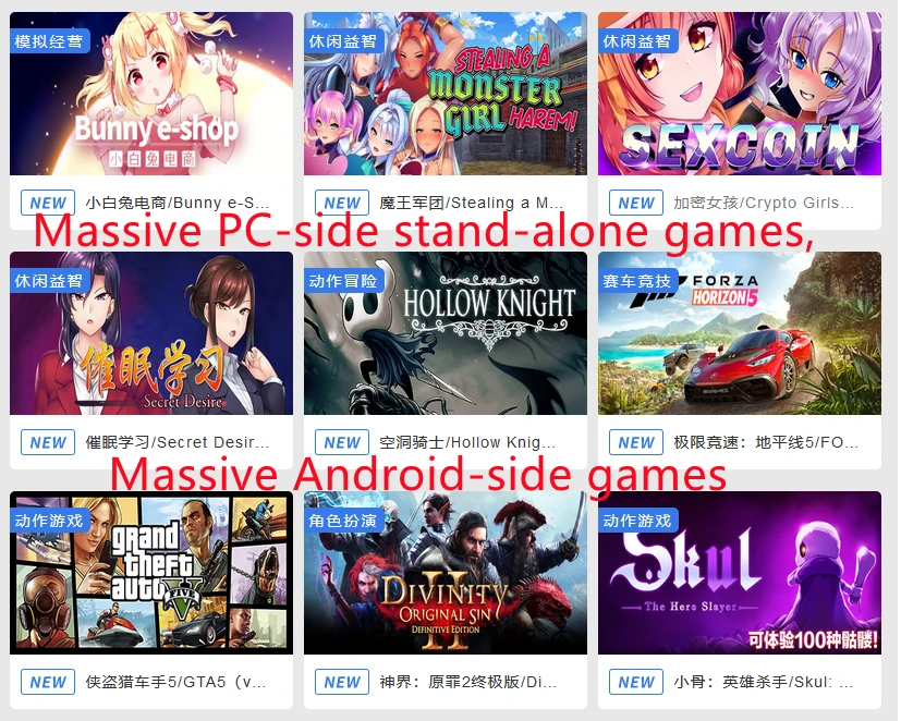 Android mobile games and computer gamesFor games developed by yourself Thousands of Chinese gm games Thousands of setam games 
Android mobile games and computer gamesFor games developed by yourself Thousands of Chinese gm games Thousands of setam games