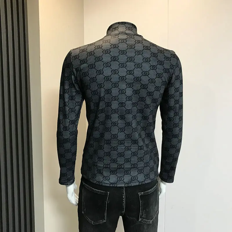 2021 Spring and Autumn New Grey Black Printing Half High Collar Bottom Shirt Men's Autumn and Winter Clothing Plush Medium Colla
2021 Spring and Autumn New Grey Black Printing Half High Collar Bottom Shirt Men's Autumn and Winter Clothing Plush Medium Colla