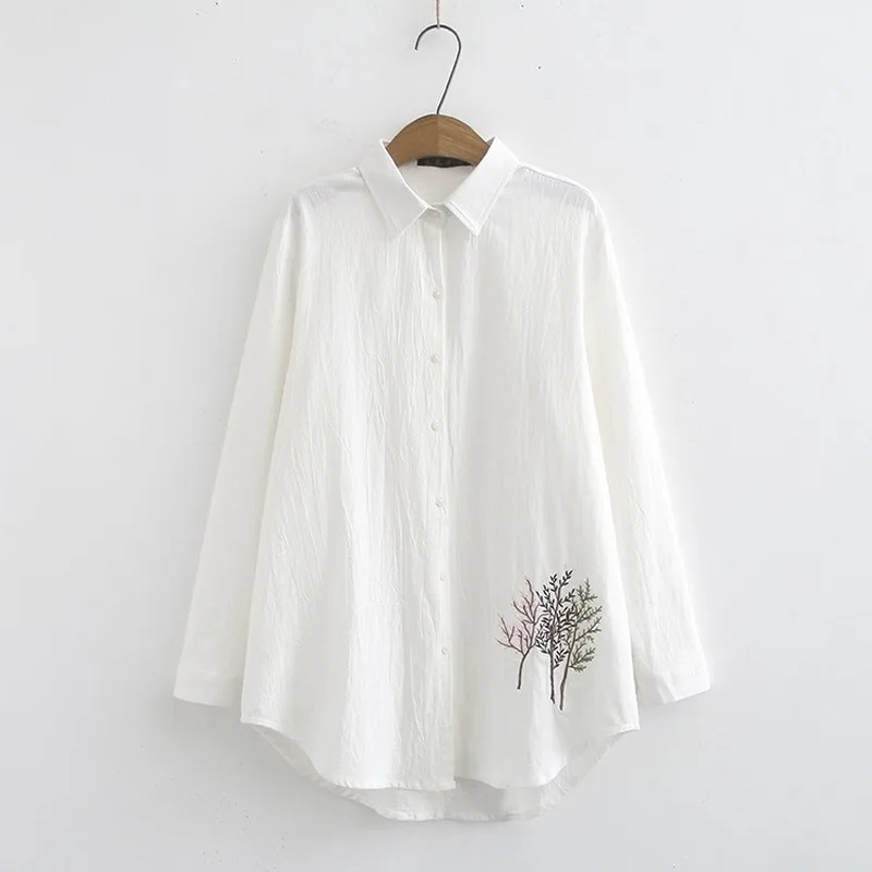 Plus Size XL-4XL Women Flower Embroidery Long Sleeve Blouse Turn-down Collar Single Buckle Officewear White Yellow Tops
Plus Size XL-4XL Women Flower Embroidery Long Sleeve Blouse Turn-down Collar Single Buckle Officewear White Yellow Tops