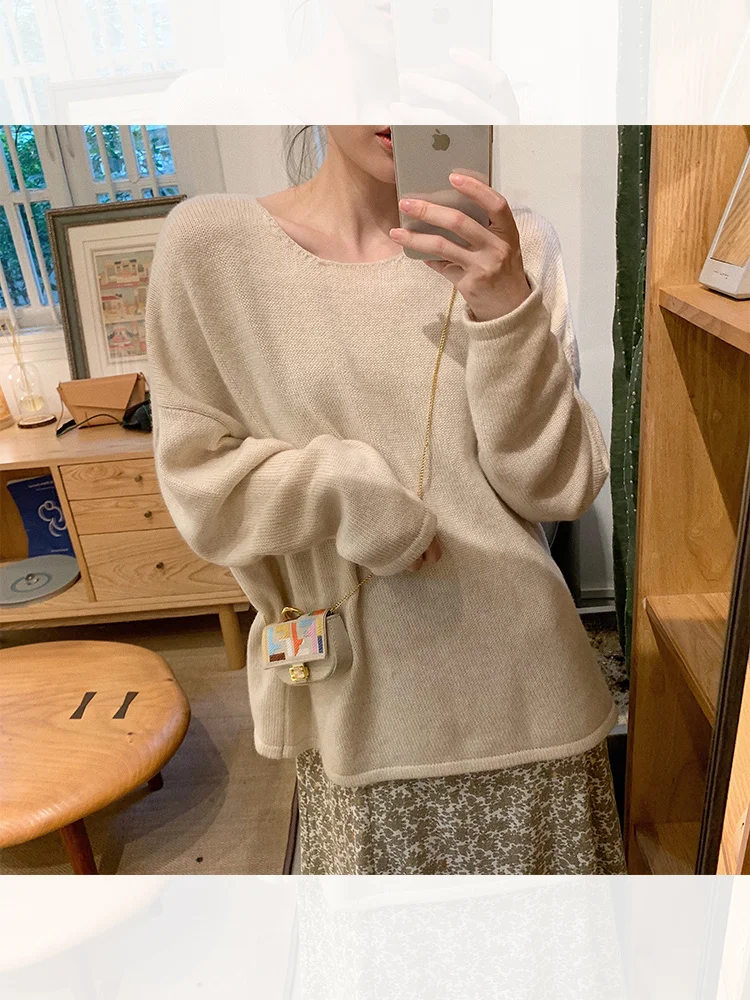 Lazy style pullover loose round neck sweater autumn new women's long-sleeved early autumn sweater top
Lazy style pullover loose round neck sweater autumn new women's long-sleeved early autumn sweater top