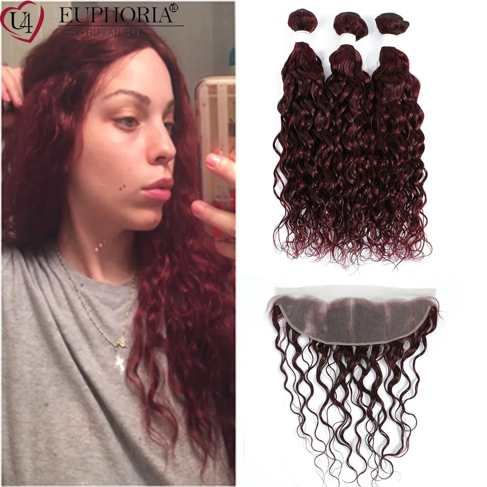 99J Water Wave Bundles With 13x4 Lace Frontal Brown Brazilian Remy Human Hair 3 Bundles With Lace Closure Frontal EUPHORIA
99J Water Wave Bundles With 13x4 Lace Frontal Brown Brazilian Remy Human Hair 3 Bundles With Lace Closure Frontal EUPHORIA