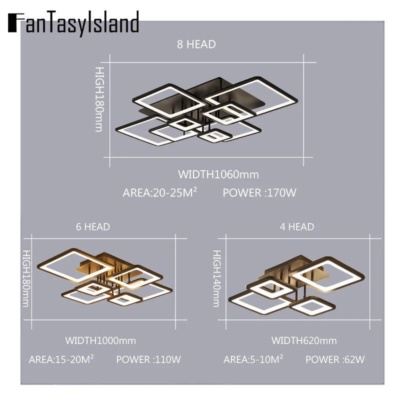 110V 220V Smart Led Ceiling Lamp For Living Room Kitchen Dinning Room Individual Modern Black Square indoor Lighting Fixture
110V 220V Smart Led Ceiling Lamp For Living Room Kitchen Dinning Room Individual Modern Black Square indoor Lighting Fixture