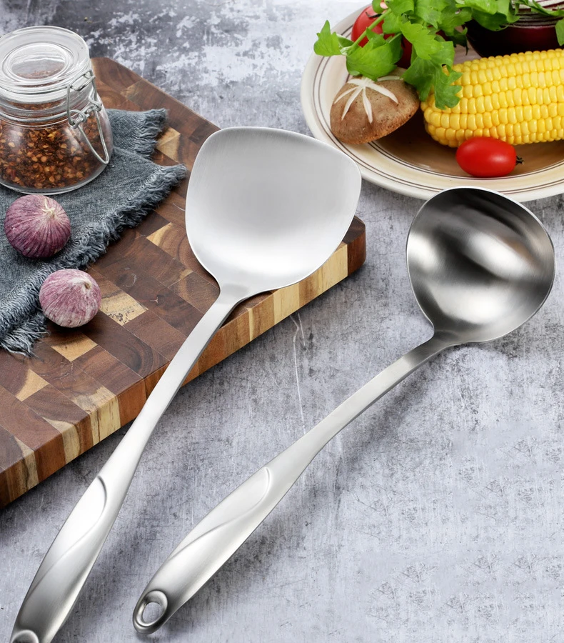 2pcs/set 304 Stainless Steel Cookware Set Spatula Household Cooking Spatula Kitchenware Two-piece Soup Spoon Spatula Spoon Set 
2pcs/set 304 Stainless Steel Cookware Set Spatula Household Cooking Spatula Kitchenware Two-piece Soup Spoon Spatula Spoon Set