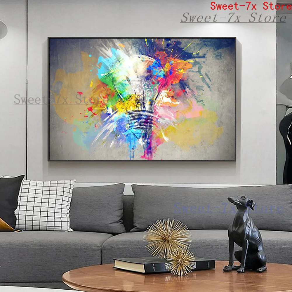 Modern Abstract Color Light Bulb Canvas Painting Art Nordic Posters and Prints Wall Pictures for Living Room Decor Frameless
Modern Abstract Color Light Bulb Canvas Painting Art Nordic Posters and Prints Wall Pictures for Living Room Decor Frameless
