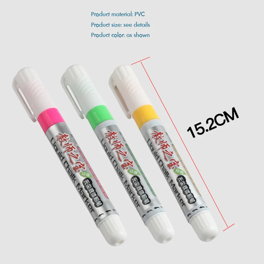 1PC Chalk Markers Erasable Liquid Pens for Chalkboard Blackboard Cafe Menu Window- White Blue Yellow Pink Green | Канцтовары