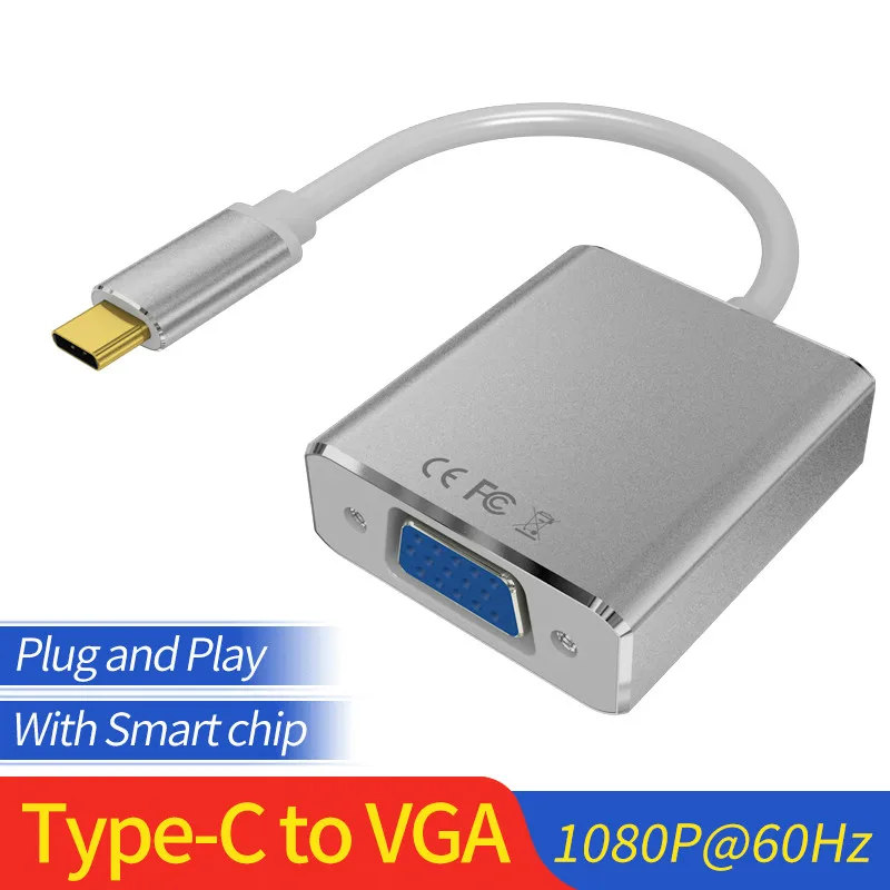 Конвертер USB C в VGA кабель 1080P USB3.1 Type адаптер для MacBook Pro Chromebook Pixel S8 S9 Note 8|Кабели VGA| |